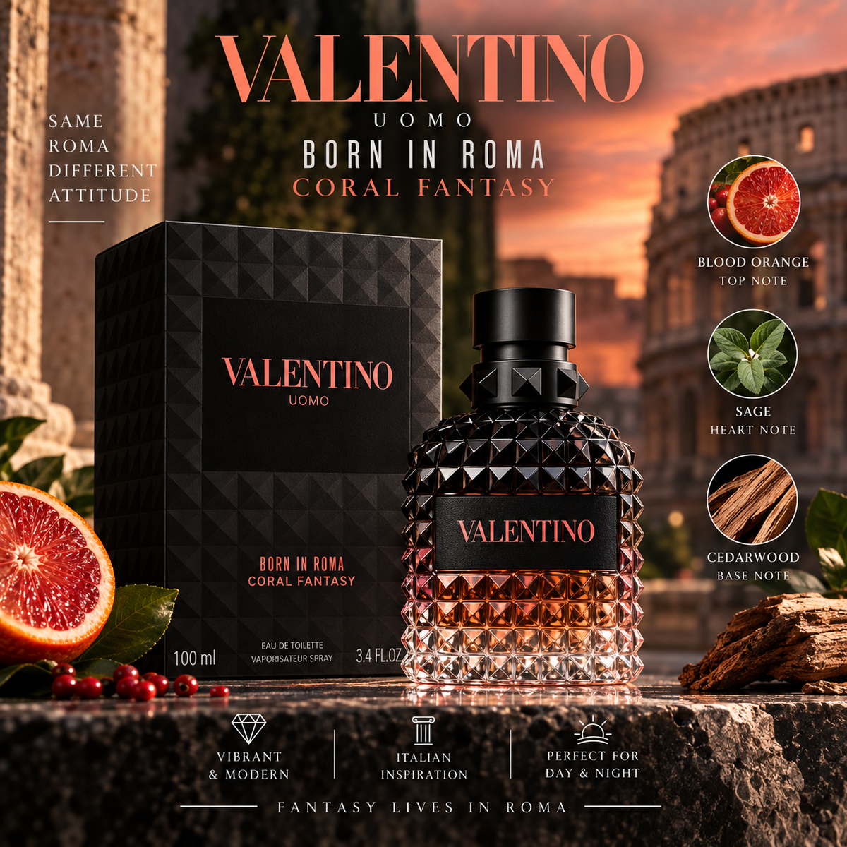 Valentino Uomo Born In Roma Coral Fantasy EDT 100ml