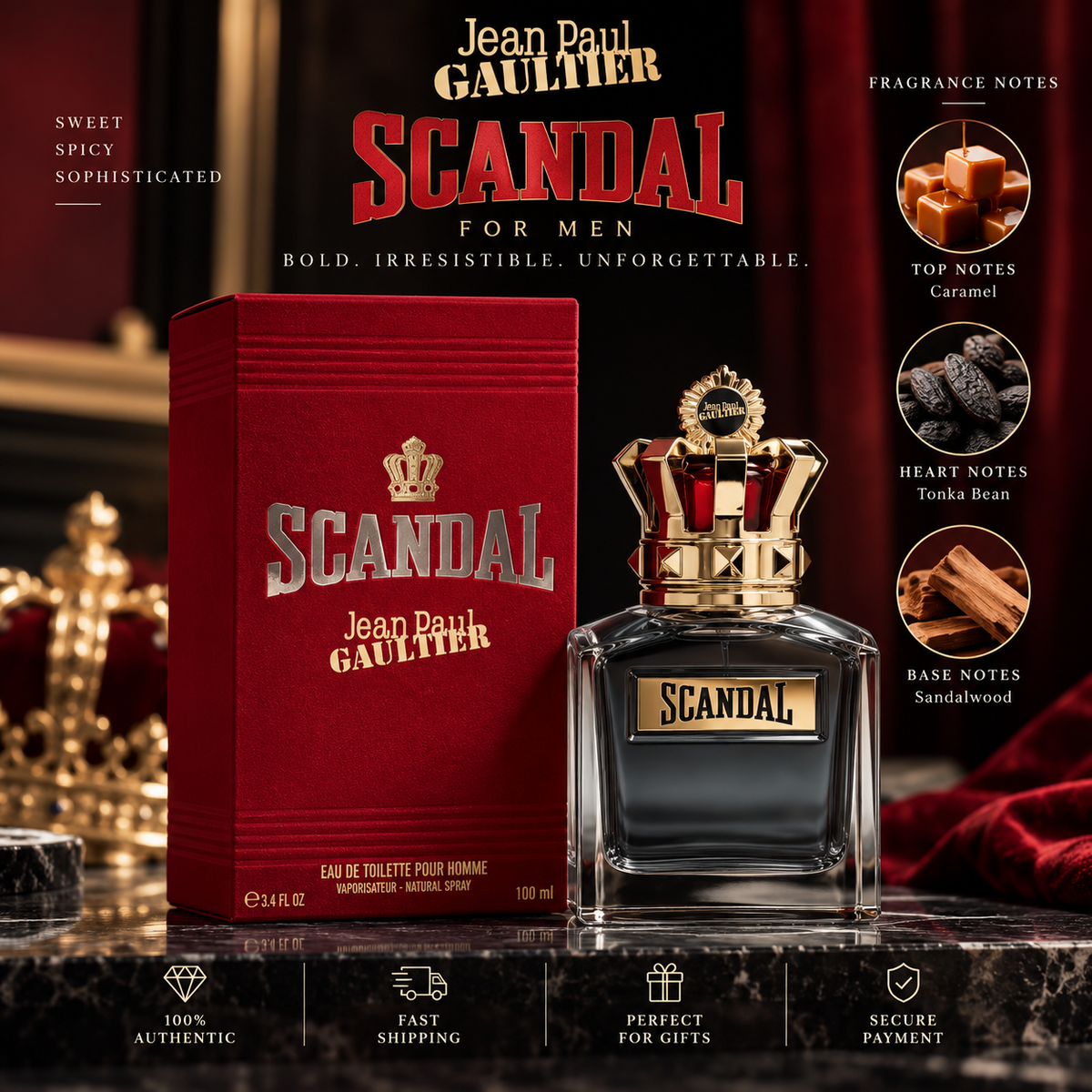 Jean Paul Gaultier Scandal Pour Homme EDT 100ml
