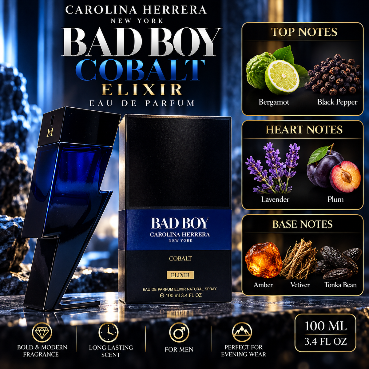 Carolina Herrera Bad Boy Cobalt Elixir Eau de Parfum 100ml